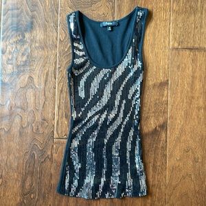 Express Sparkly black & silver sequin Tank - XS